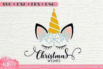 Unicorn | Christmas | Snowflakes | SVG DXF EPS |Cutting File