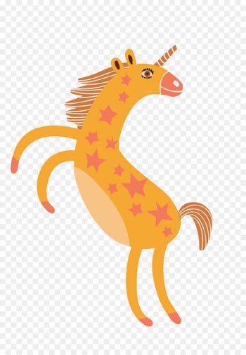 Unicorn Clip art - Flat cartoon unicorn 
