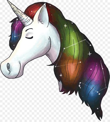 Unicorn Drawing - Bright Unicorn hair 