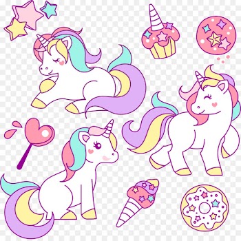 Unicorn Drawing Illustration - Vector cute pony 