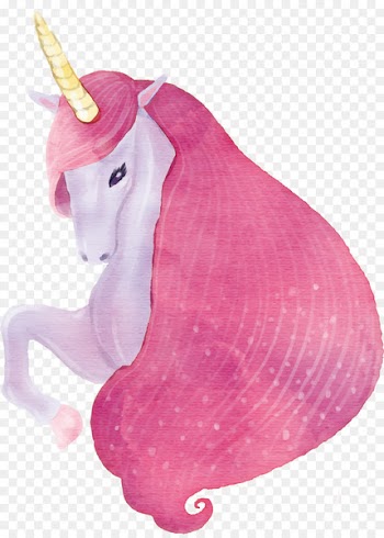 Unicorn Drawing - Unicorn with pink hair 
