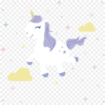 Unicorn - Happy jumping white unicorn 