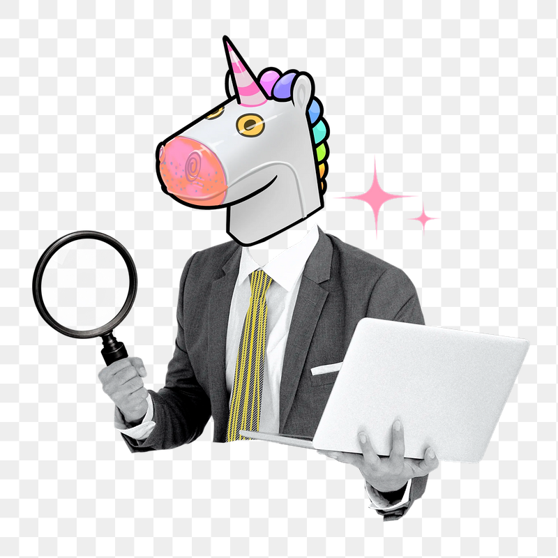 Unicorn head businessman png sticker, | Free PNG - rawpixel