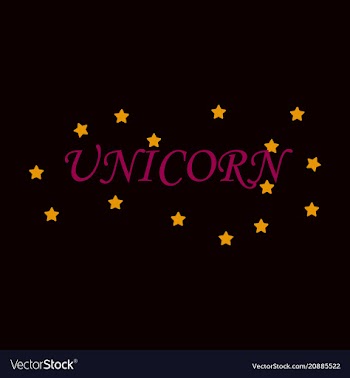 Unicorn horn fairy lettering object vector image
