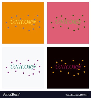 Unicorn horn fairy lettering object vector image