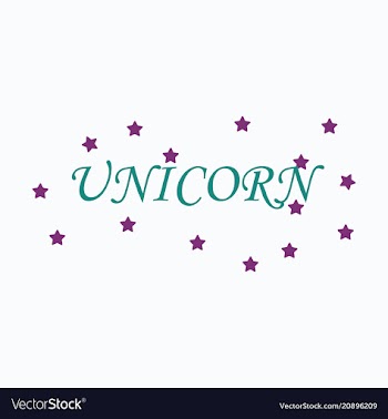 Unicorn horn fairy lettering object vector image