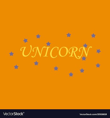 Unicorn horn fairy lettering object vector image