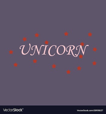 Unicorn horn fairy lettering object vector image