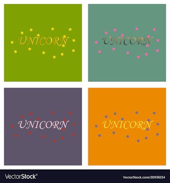 Unicorn horn fairy lettering object vector image