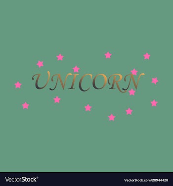 Unicorn horn fairy lettering object vector image