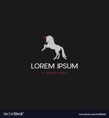 Unicorn horse animal creative logo design vector image