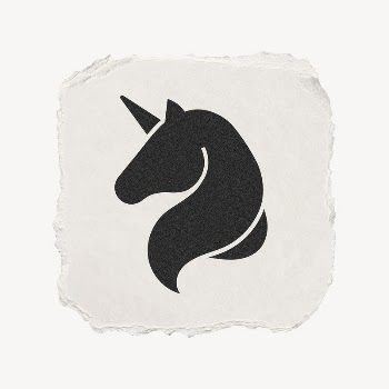 Unicorn icon, ripped paper design | Free PSD - rawpixel