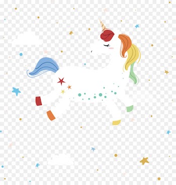 Unicorn Illustration - The unicorn with eyes closed 