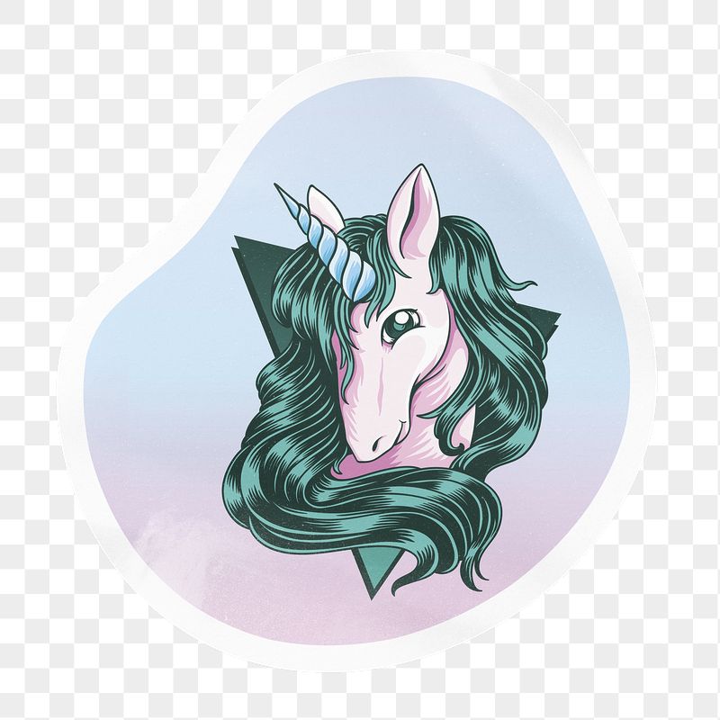Unicorn png badge sticker on transparent | Free PNG - rawpixel
