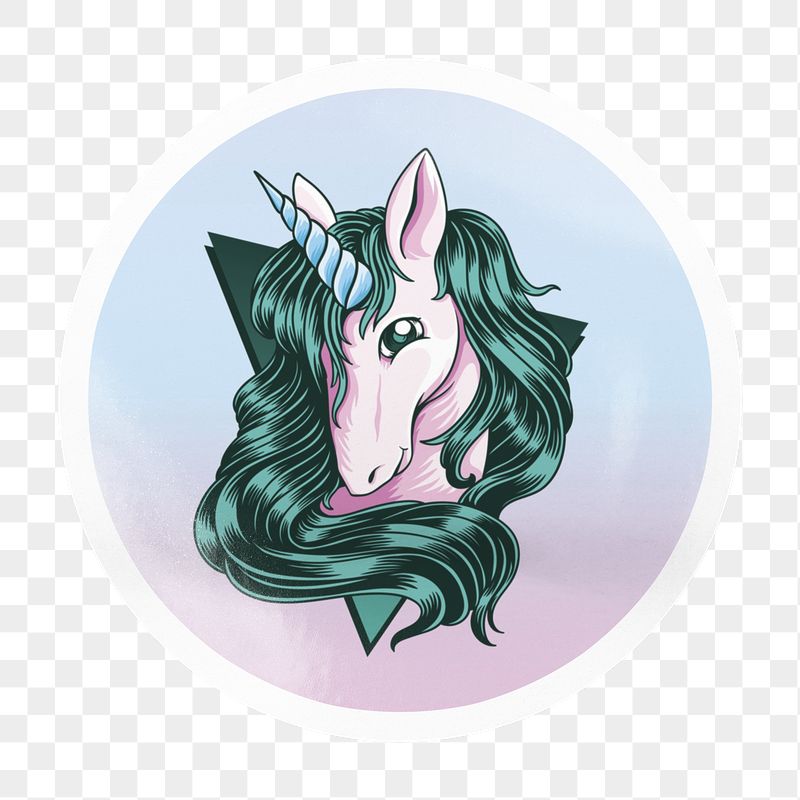 Unicorn png badge sticker on transparent | Free PNG - rawpixel