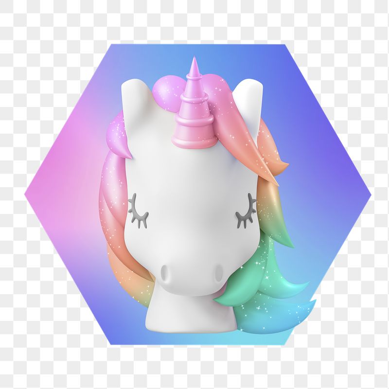 Unicorn png, hexagon badge in transparent | Free PNG - rawpixel