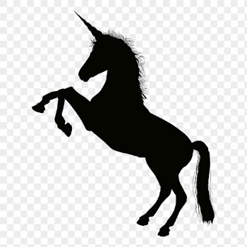 Unicorn png silhouette, animal sticker | Free PNG - rawpixel