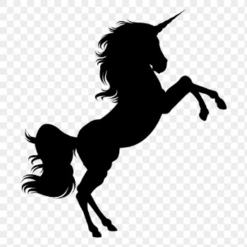 Unicorn png silhouette, animal sticker | Free PNG - rawpixel