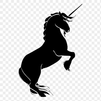 Unicorn png silhouette, animal sticker | Free PNG - rawpixel