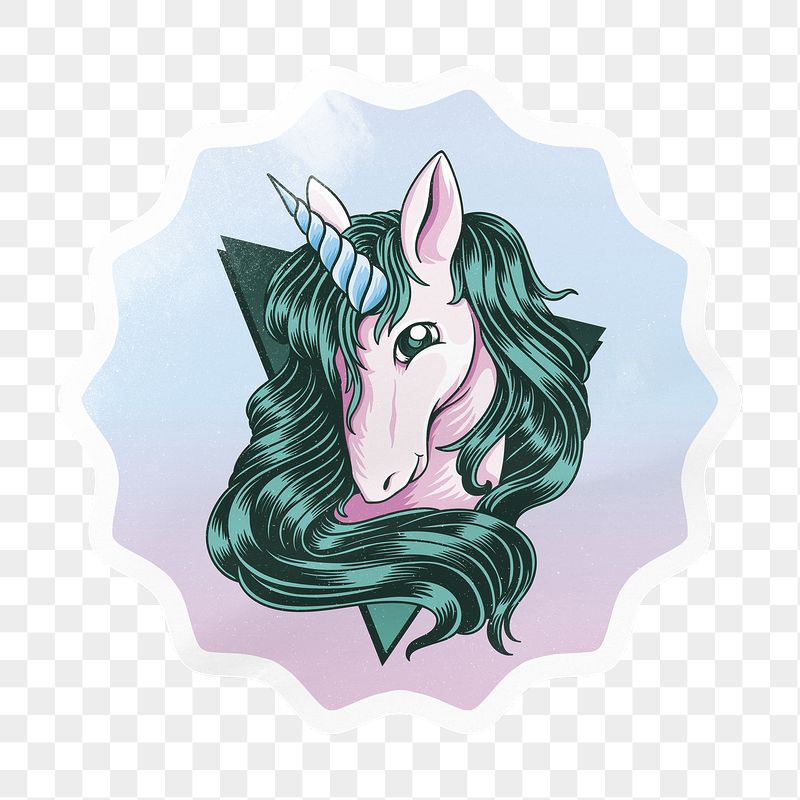Unicorn png starburst badge sticker | Free PNG - rawpixel