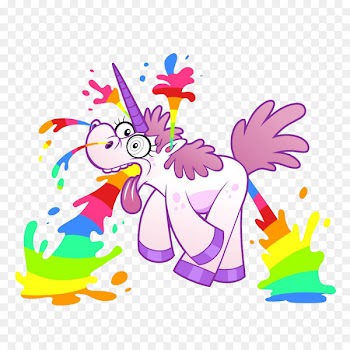 Unicorn Rainbow Euclidean vector Arc Illustration - Hand painted colored rhino material 