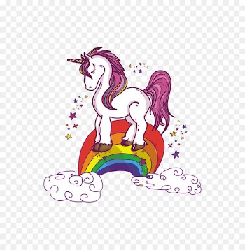 Unicorn Rainbow Illustration - Rainbow Unicorn 
