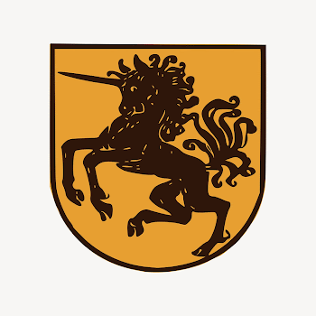 Unicorn shield clipart illustration psd. | Free PSD - rawpixel
