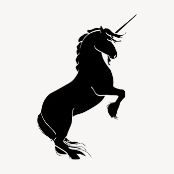 Unicorn silhouette clipart, mythical creature | Free Vector - rawpixel