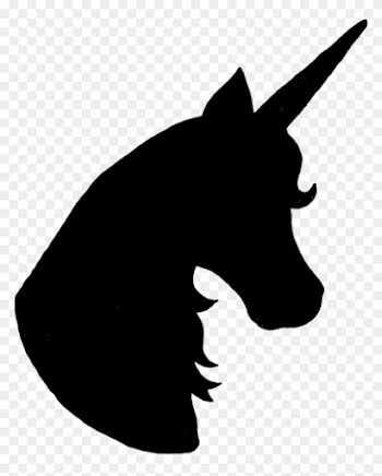 Unicorn Silhouette Head Wave Clipart - Unicorn Head Png