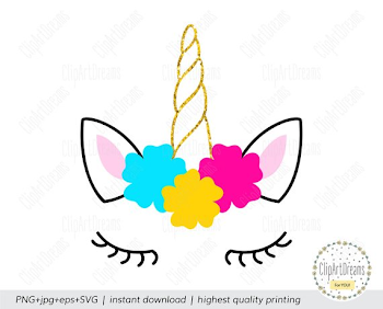 Unicorn SVG Unicorn Svg Face clipart PNG Unicorn Face with | Clipartimage.com