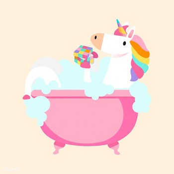 Unicorn taking a bath vector | Free stock vector - 515531