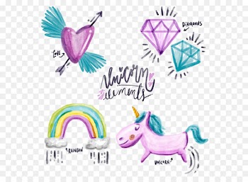 Unicorn Watercolor painting Download - Vector painted unicorn 