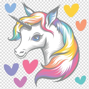 Unicorn with hearts artwork, Unicorn , unicorn transparent background PNG clipart