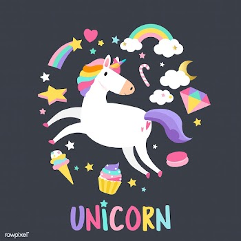 Unicorn with magical elements vector | Free stock vector - 515580