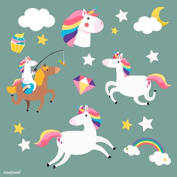 Unicorns and magical elements vector | Free stock vector - 515558