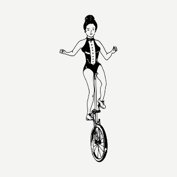 Unicycle lady clipart, vintage illustration | Free PSD Illustration - rawpixel