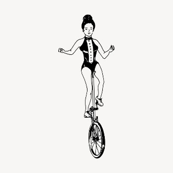 Unicycle lady drawing, vintage illustration | Free Vector Illustration - rawpixel