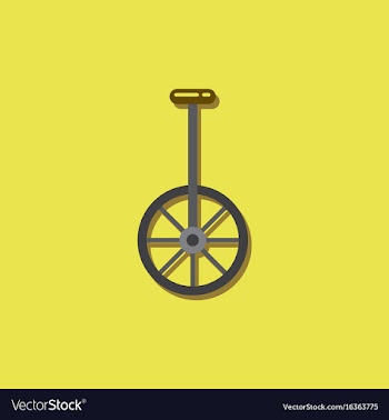 Unicycle one wheel bicycle cartoon flat style in vector image