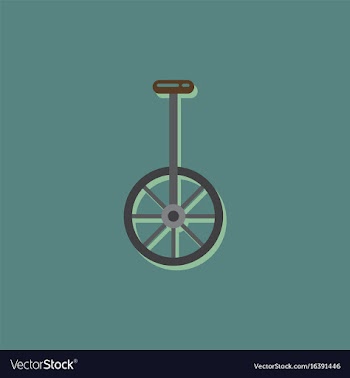 Unicycle one wheel bicycle cartoon flat style in vector image