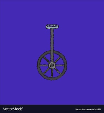 Unicycle one wheel bicycle cartoon flat style in vector image