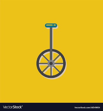 Unicycle one wheel bicycle cartoon flat style in vector image