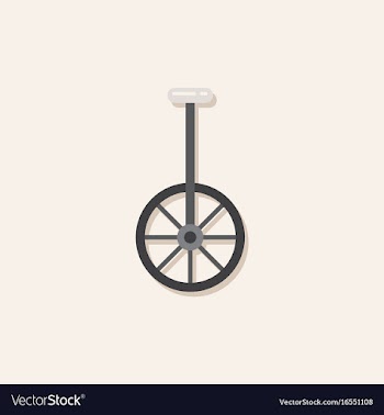 Unicycle one wheel bicycle cartoon flat style in vector image