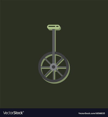 Unicycle one wheel bicycle cartoon flat style in vector image