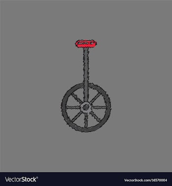 Unicycle one wheel bicycle cartoon flat style in vector image