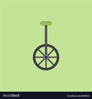 Unicycle one wheel bicycle cartoon flat style vector image