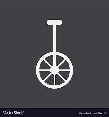 Unicycle one wheel bicycle cartoon flat style vector image