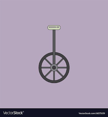 Unicycle one wheel bicycle cartoon flat style vector image