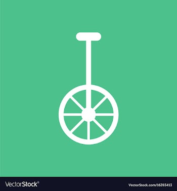 Unicycle one wheel bicycle cartoon flat style vector image