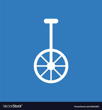 Unicycle one wheel bicycle cartoon flat style vector image