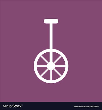 Unicycle one wheel bicycle cartoon flat style vector image
